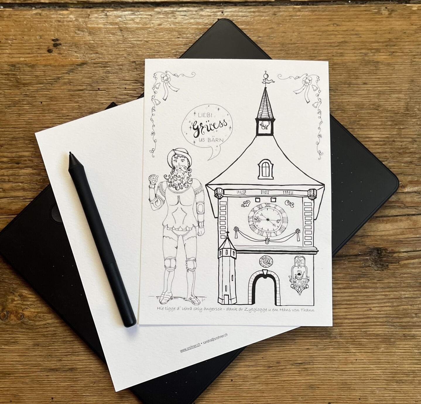 Ausmal-Postkarte Zytglogge